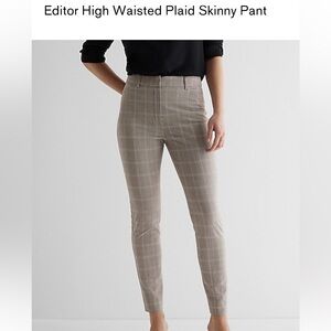 Women's Beige Plaid Pants